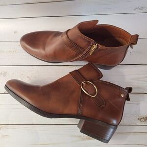 Pikolinos Medina Boot Womens 41 Brown Leather Zip Heeled